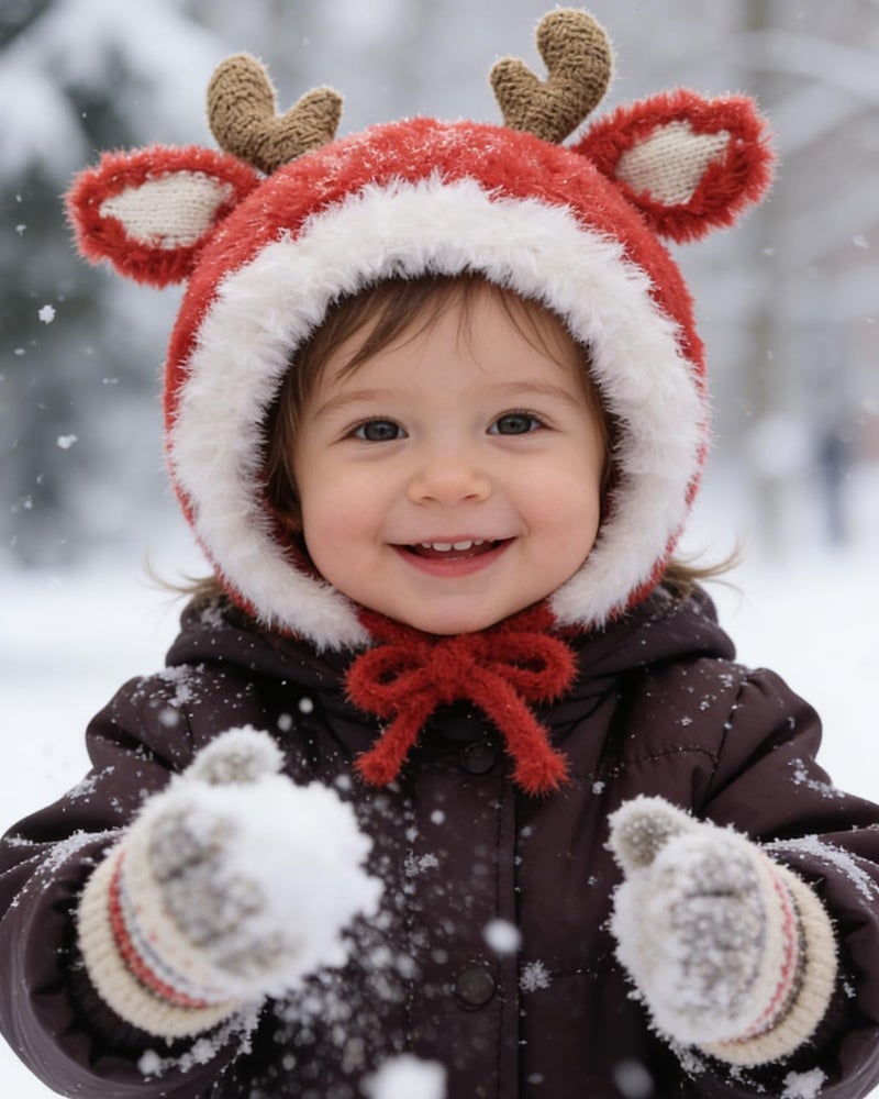 MINGSEECESS Kids Knitted Beanie Hat Cute Frog Cartoon Winter Warmer Cap with Big Eyes for Baby Boys Girls - Image 2